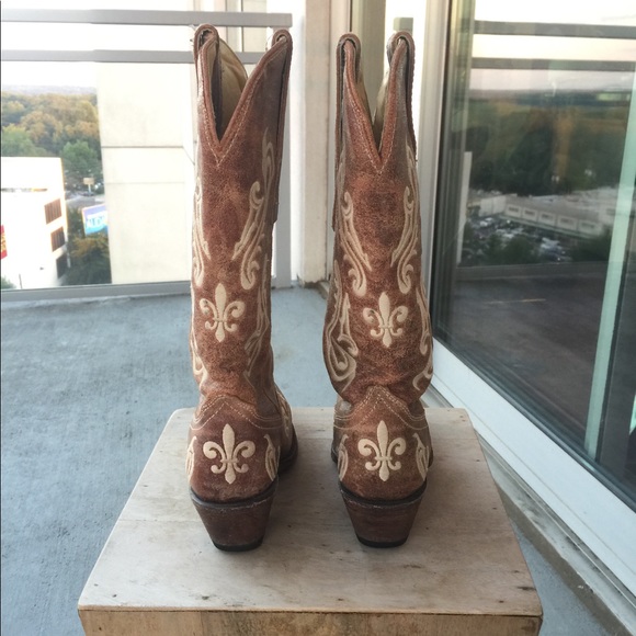 ⚜️Corral  Fleur-De-Lis Embroidered Cowgirl boots - Picture 5 of 8